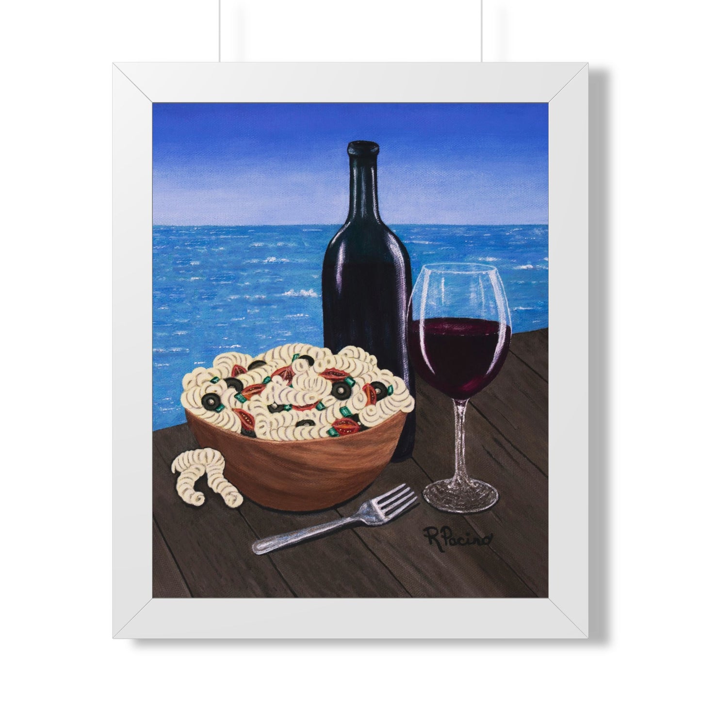 Al Fresco at the Pier – 16x20 Framed Print, Coastal Wall Art by Roberta Pacino