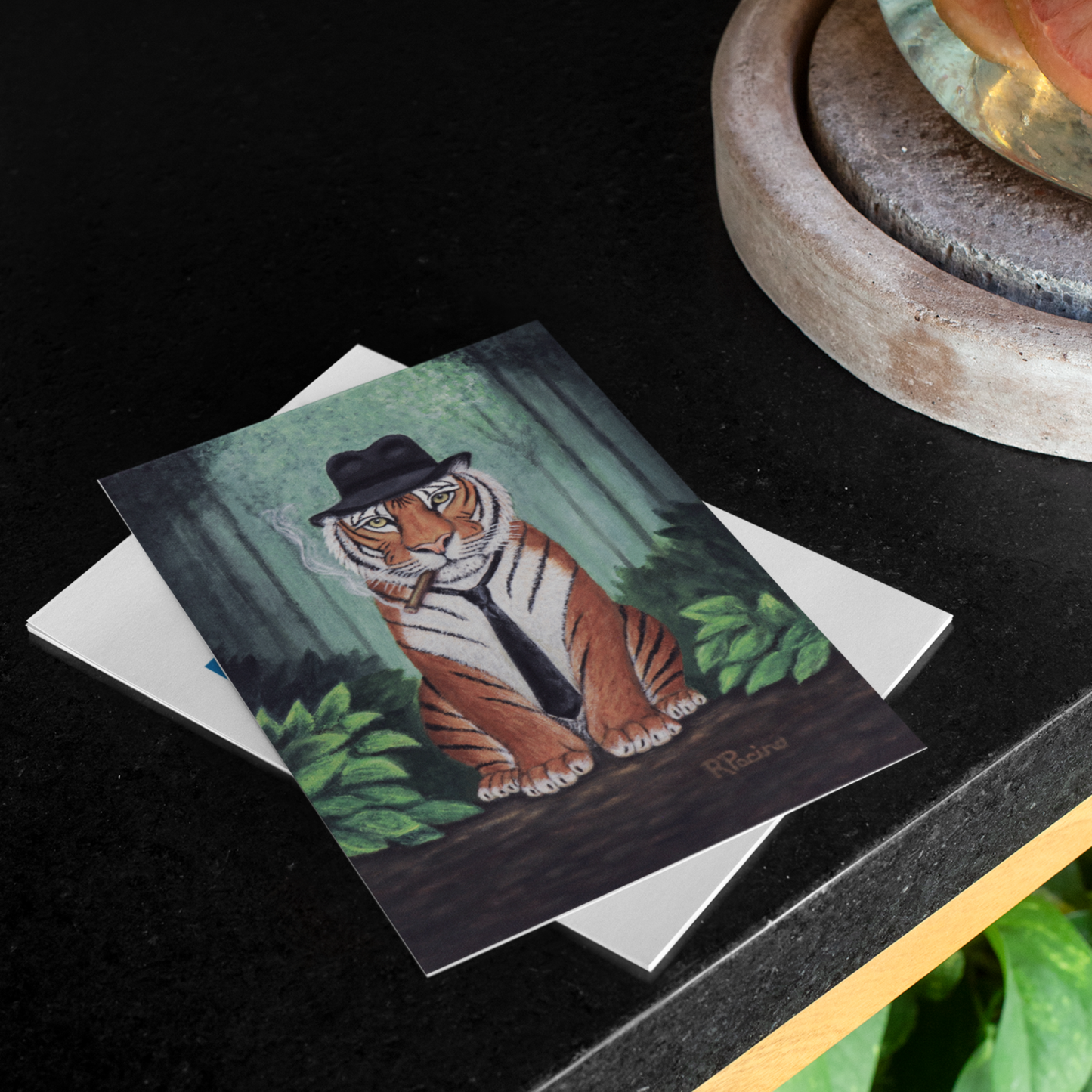 Vito Stripes – 5x7 Greeting Card, Single or 10-Pack, Original Art by Roberta Pacino