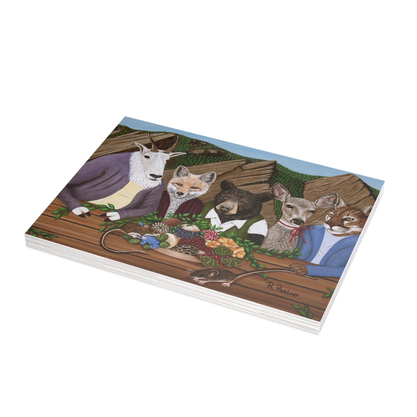 Mountain Meal – 7x5 Greeting Card, Single or 10-Pack, Original Art by Roberta Pacino