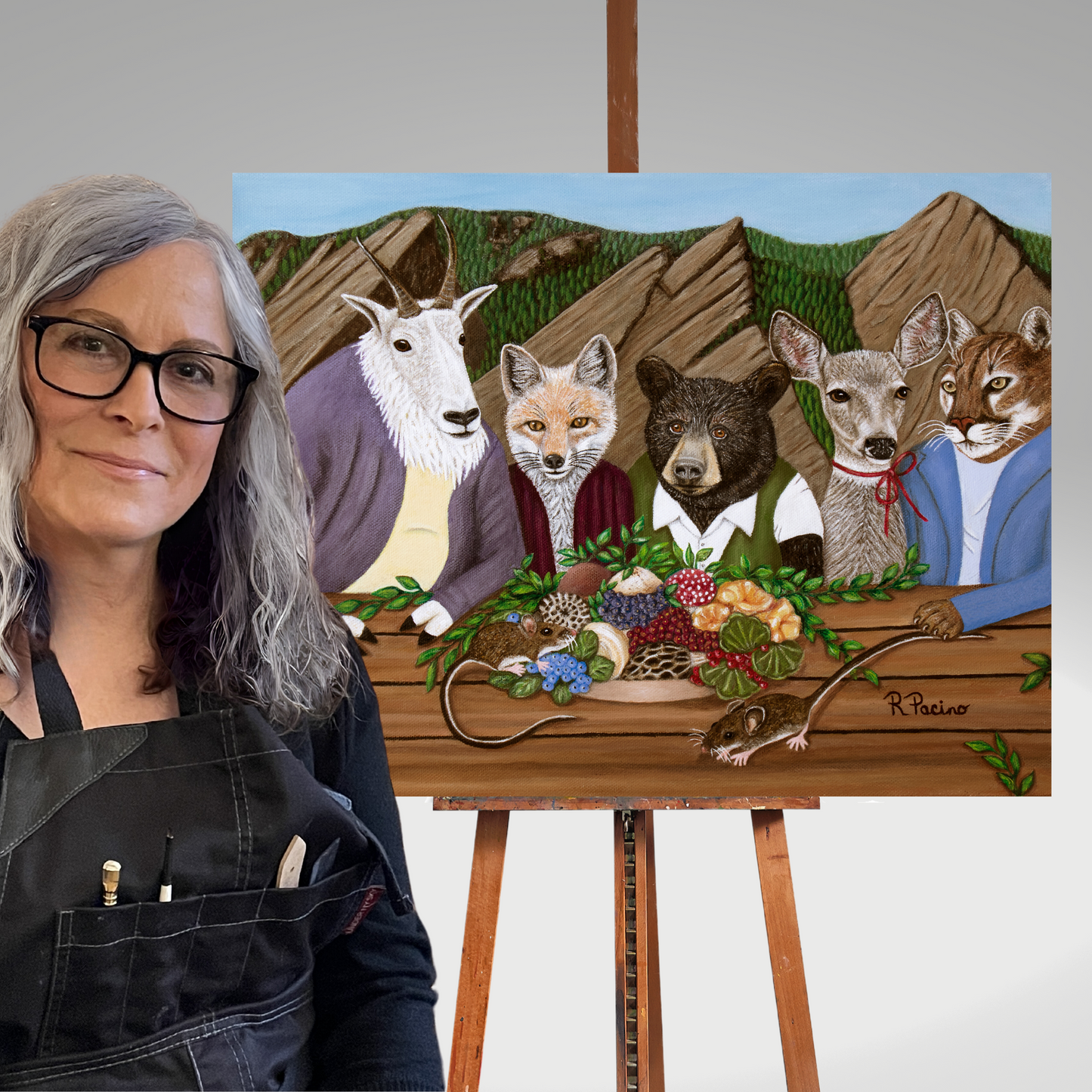 Woodland Animal Coffee Mug – 11oz Forest Feast Deer, Bear & Fox Art