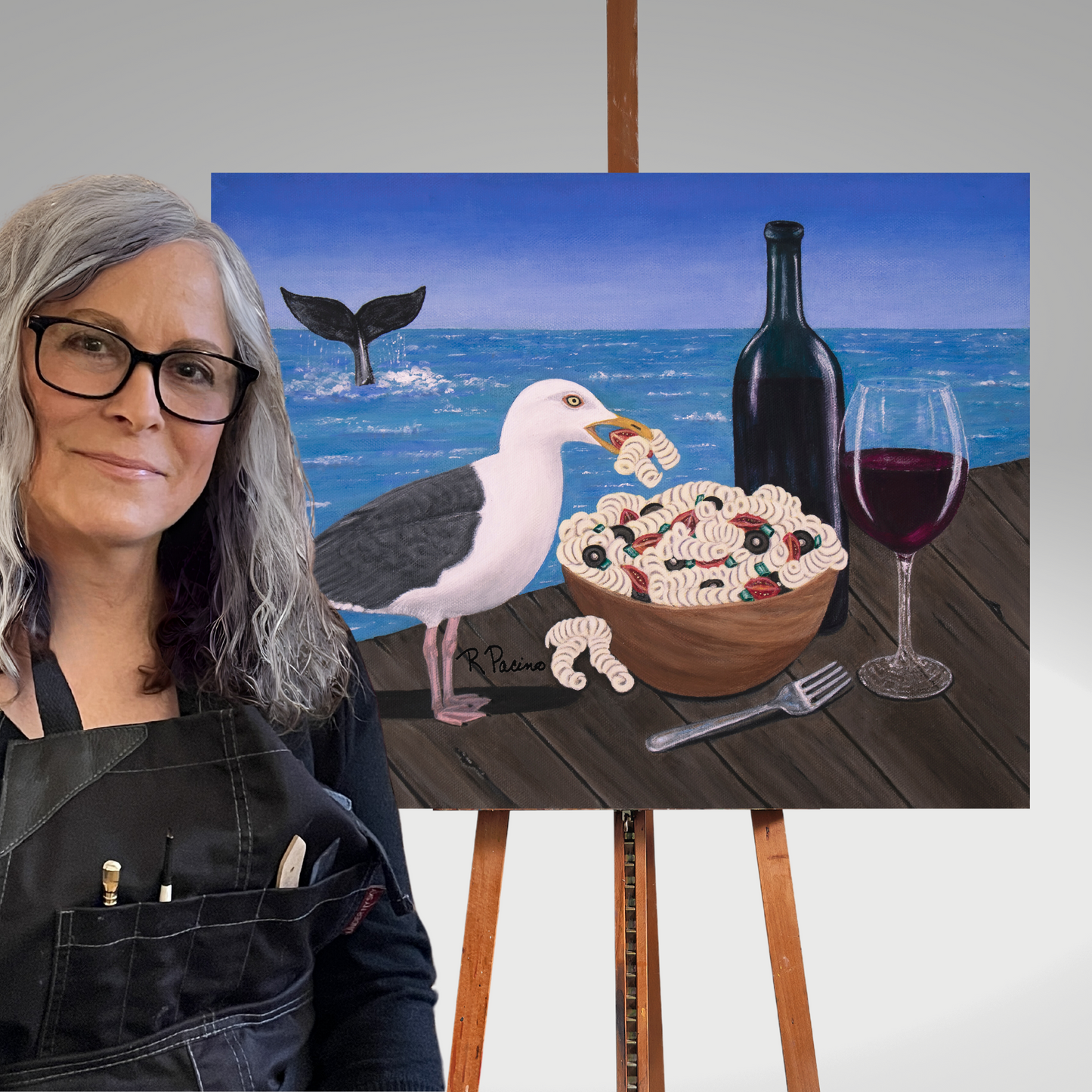 Coastal Art Spiral Notebook – Al Fresco at the Pier by Roberta Pacino