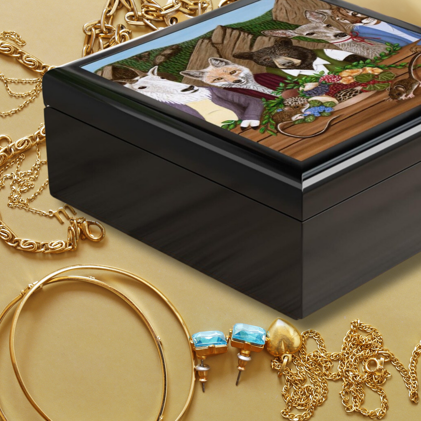 Mountain Meal Jewelry Box – Wildlife Art by Roberta Pacino