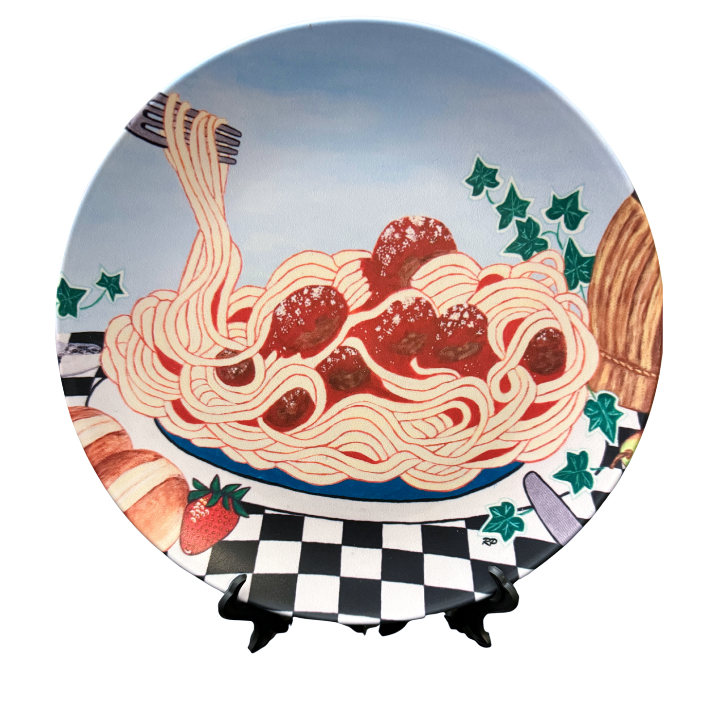 Sicilian Comfort – Dinner Plate, Original Art by Roberta Pacino