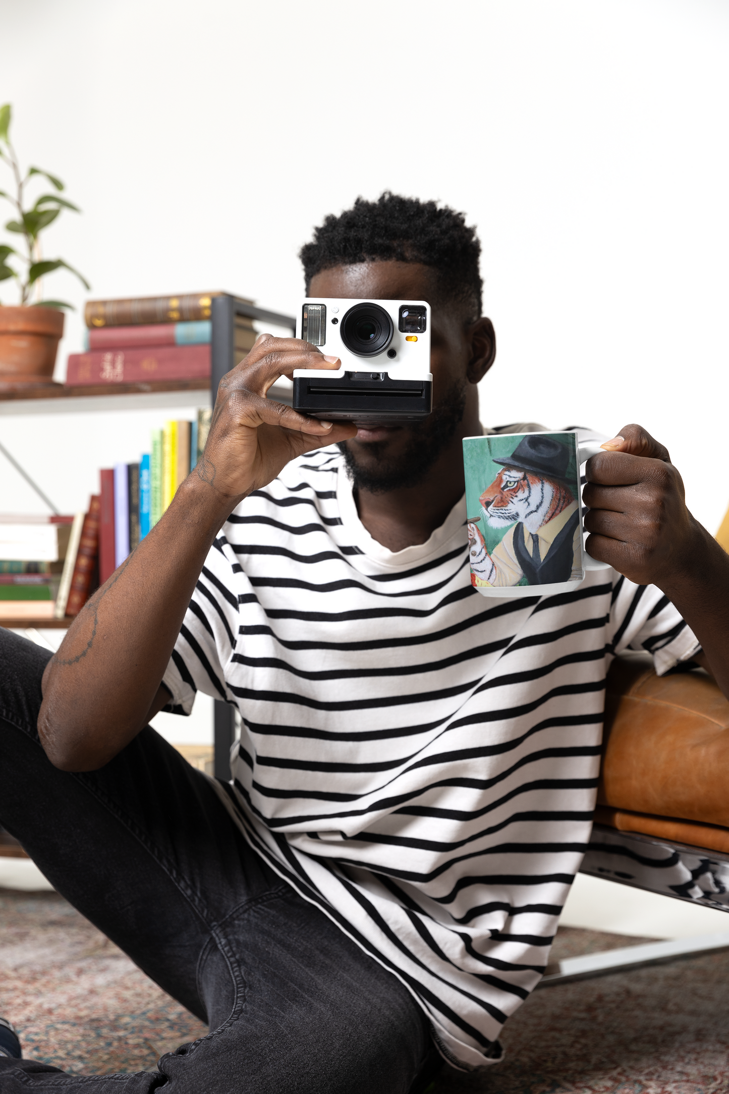 Mobster Noir Coffee Mug – 15oz Jungle Kingpin Art, The Sit-Down by Roberta Pacino