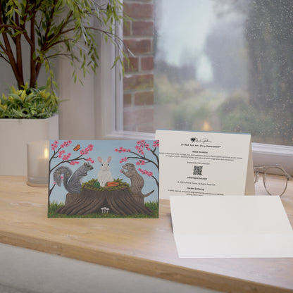 Garden Gathering – 7x5 Greeting Card, Single or 10-Pack, Original Art by Roberta Pacino