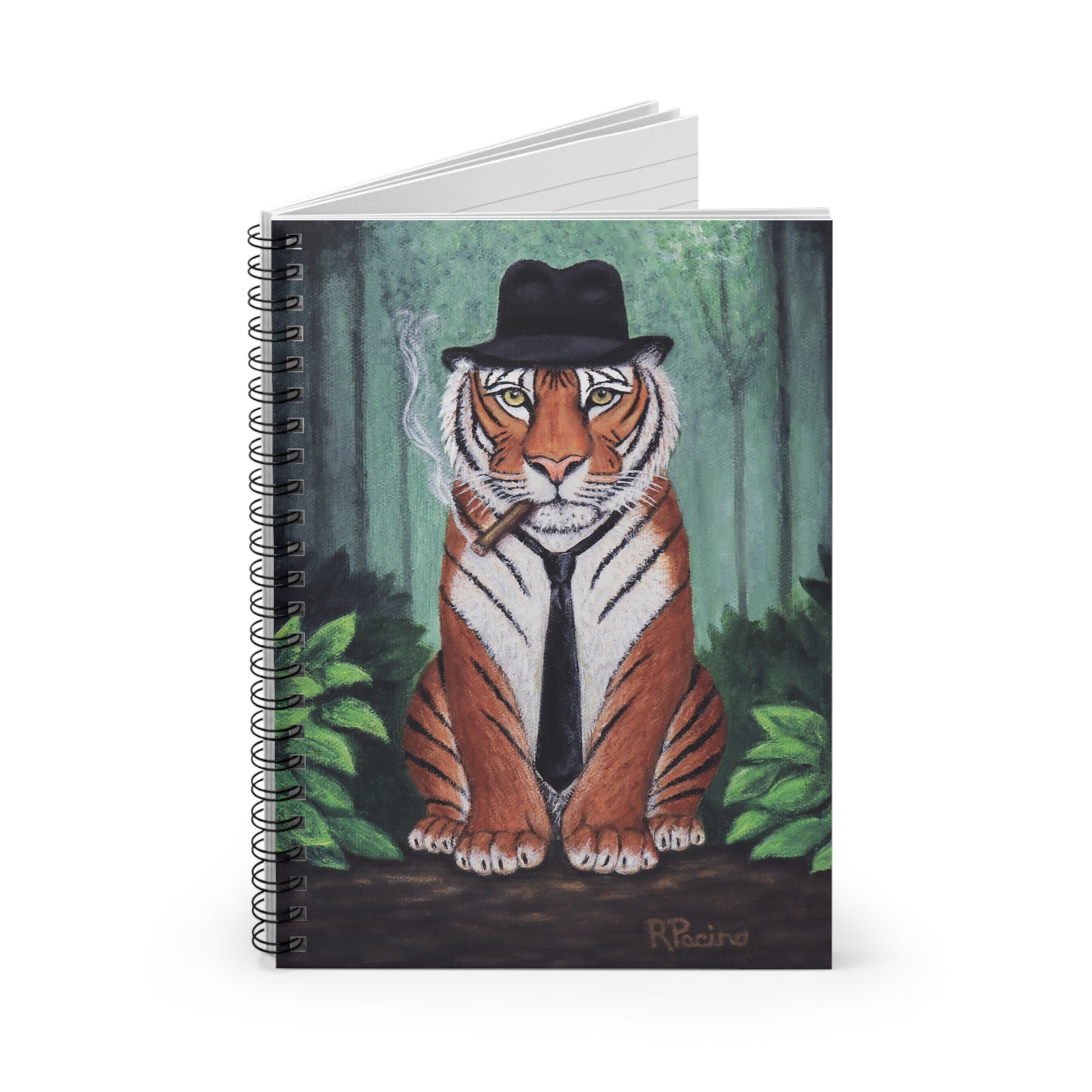 Whimsical Animal Spiral Notebook – Vito Stripes by Roberta Pacino