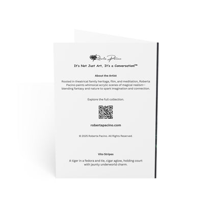 Vito Stripes – 5x7 Greeting Card, Single or 10-Pack, Original Art by Roberta Pacino