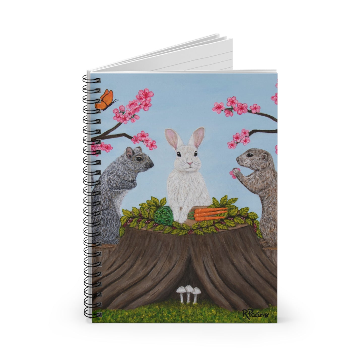 Whimsical Animal Spiral Notebook – Garden Gathering by Roberta Pacino