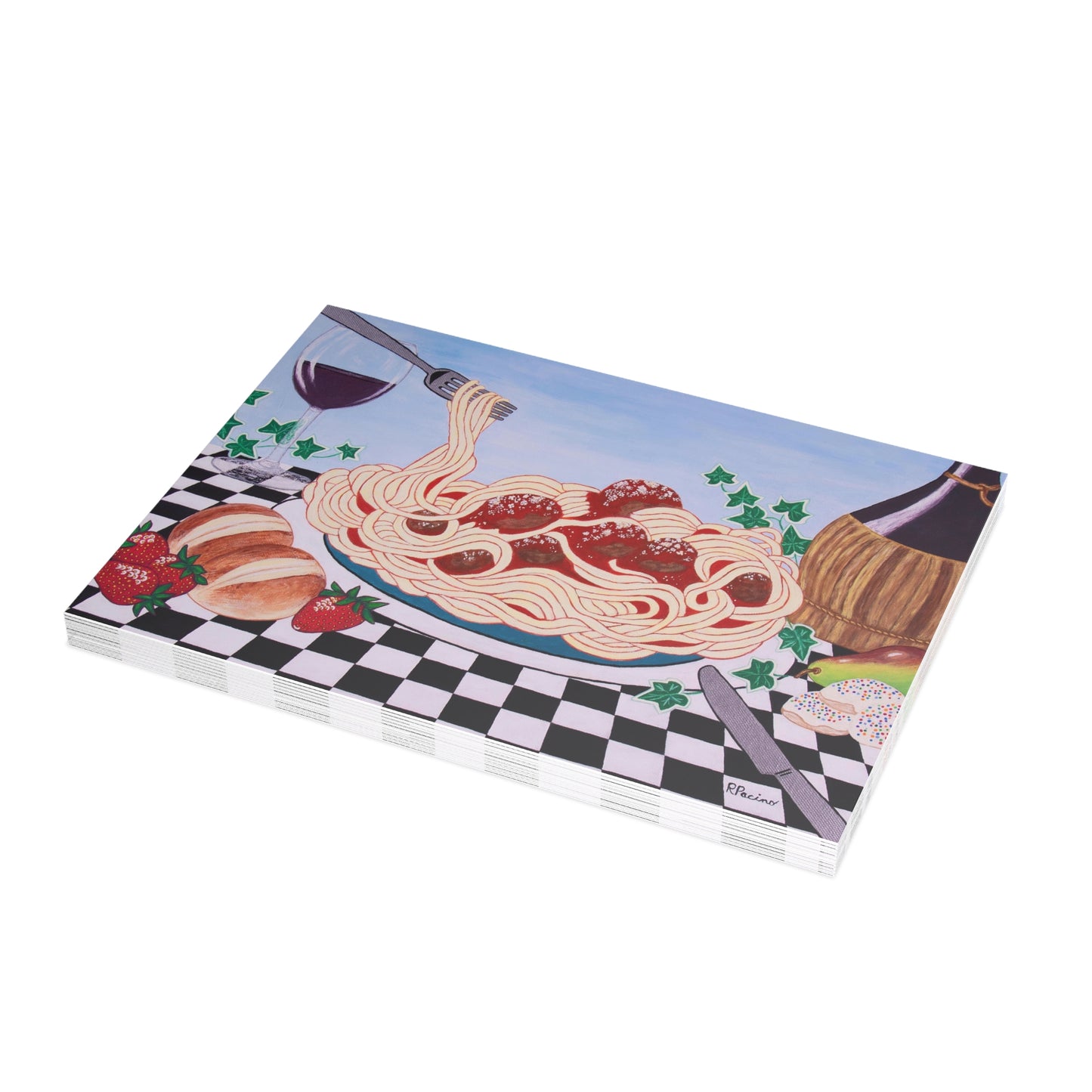 Sicilian Comfort – 7x5 Greeting Card, Single or 10-Pack, Original Art by Roberta Pacino