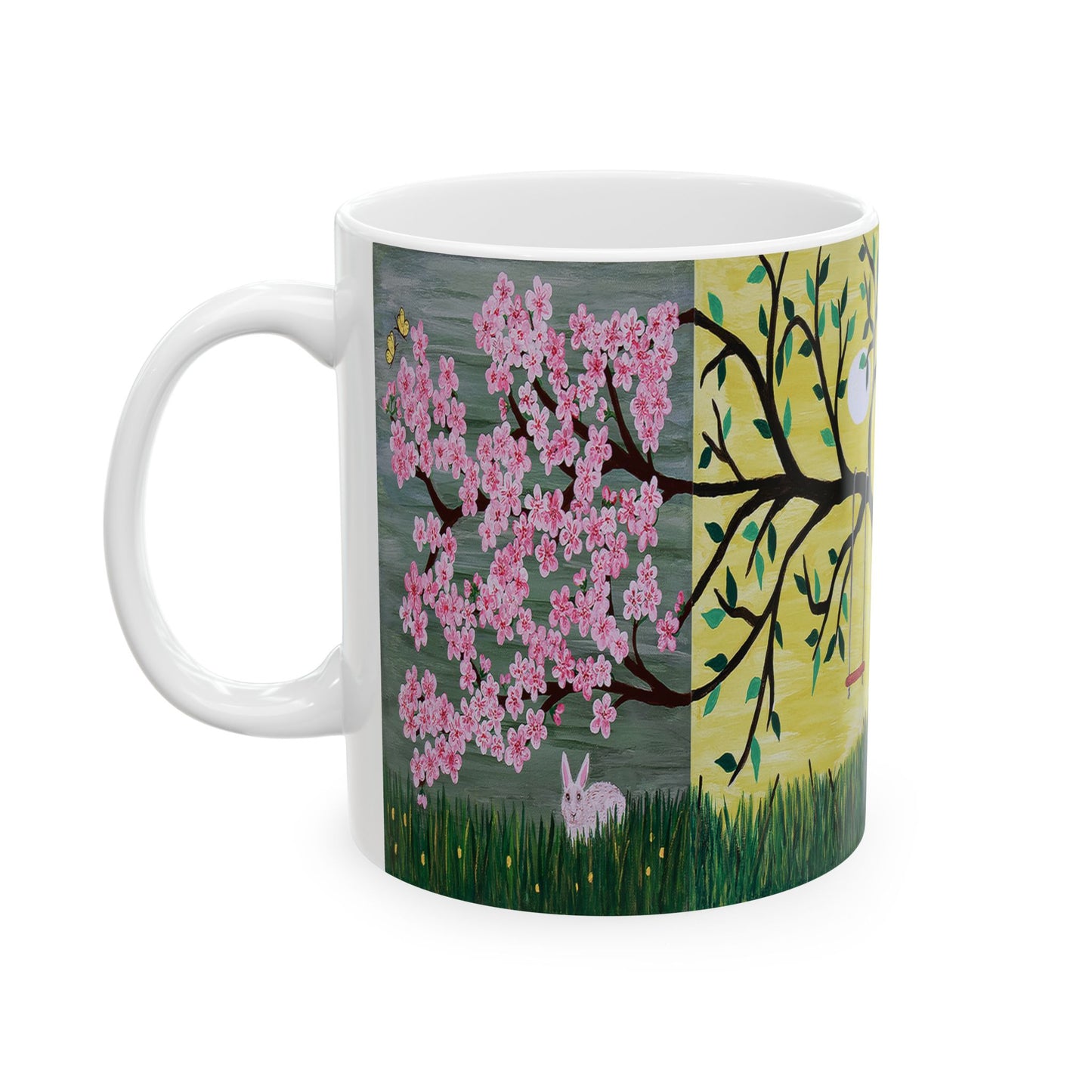 Four Seasons Tree of Life Coffee Mug – 11oz Fantasy Nature Art Cup by Roberta Pacino