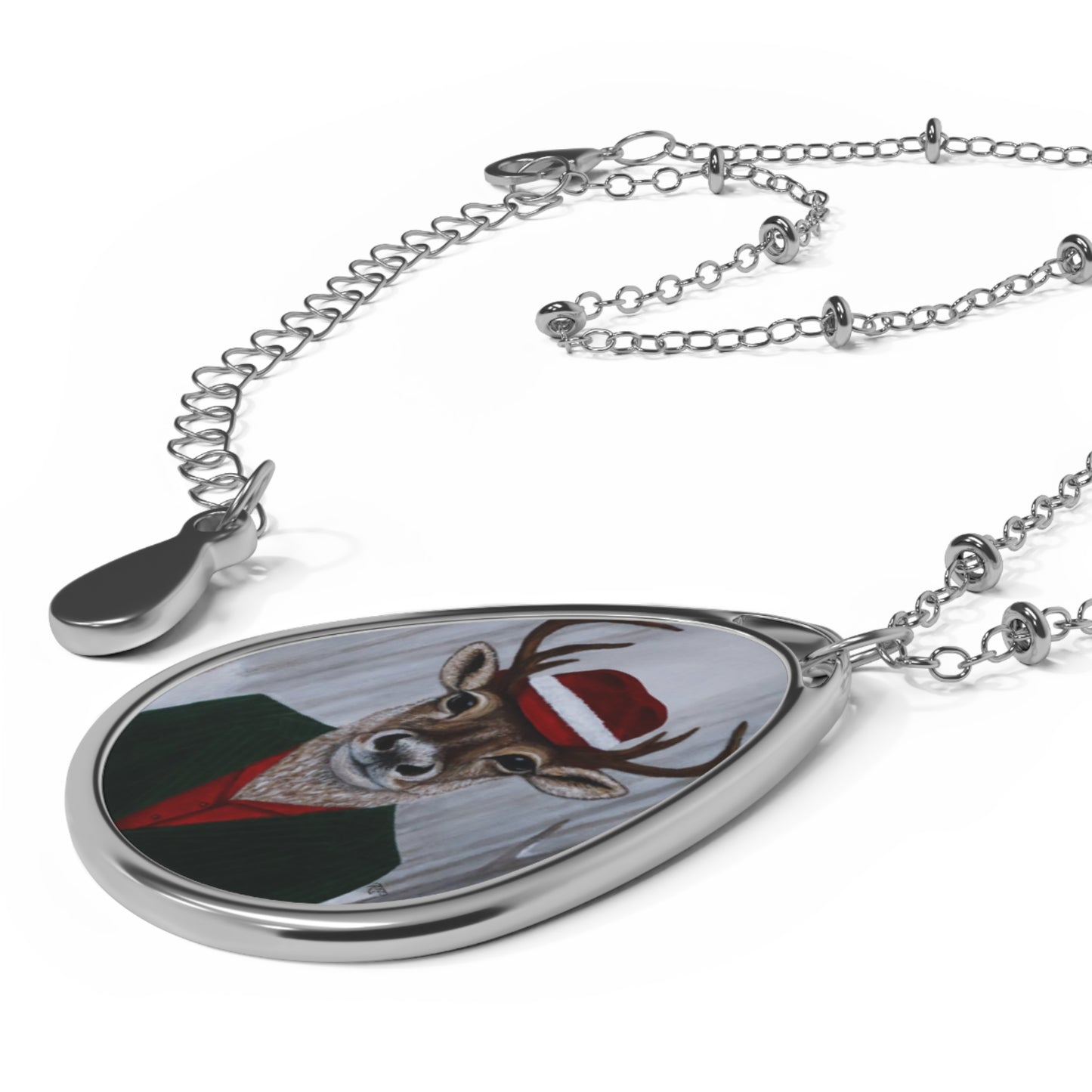 Roxy Reindeer’s Winter Crown – Pendant Necklace, Original Holiday Art by Roberta Pacino