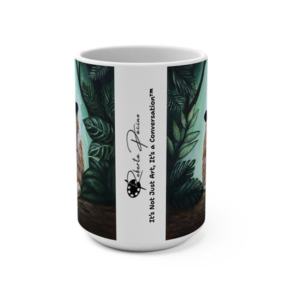 Don Leone Gangster Lion Mug – 15 oz Ceramic Coffee Mug, Original Art by Roberta Pacino