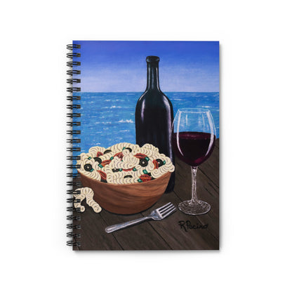 Coastal Art Spiral Notebook – Al Fresco at the Pier by Roberta Pacino