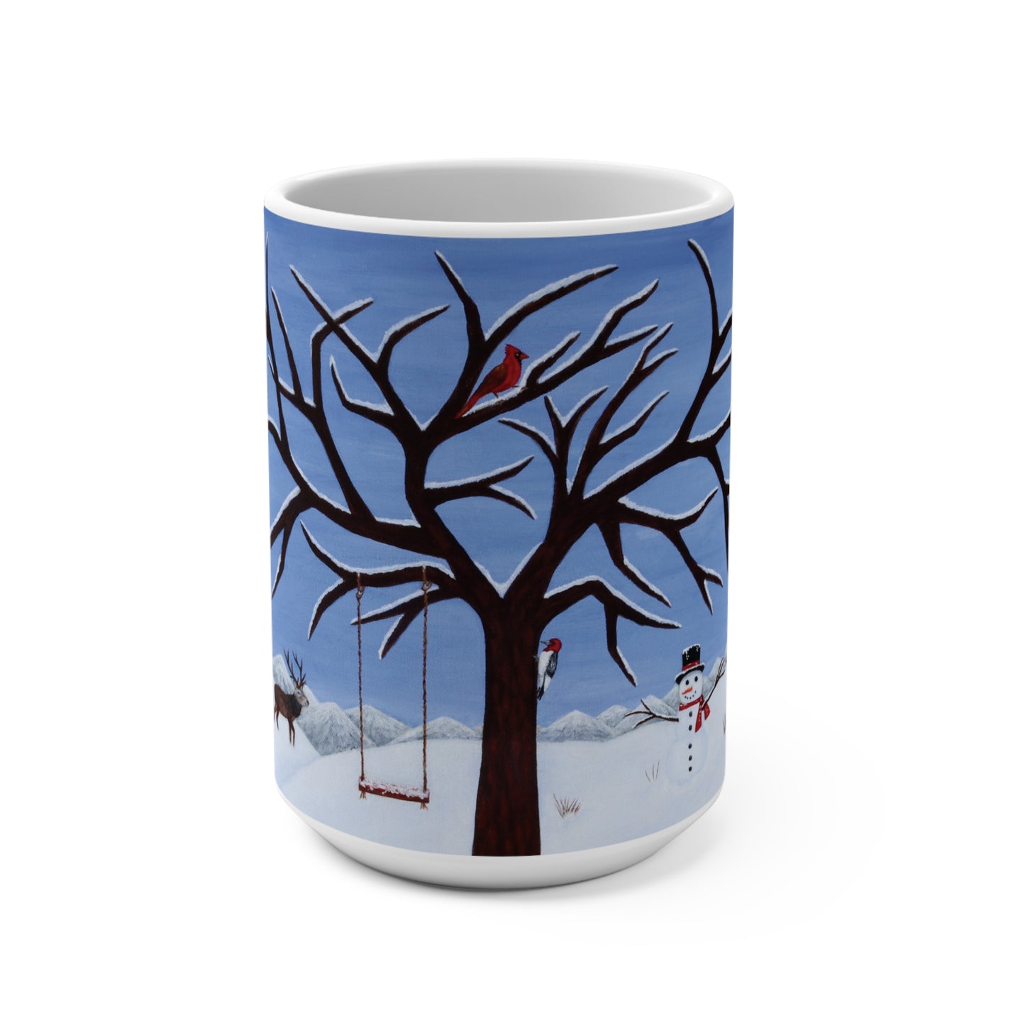 Pure Presence 15 oz winter wildlife art mug by Roberta Pacino