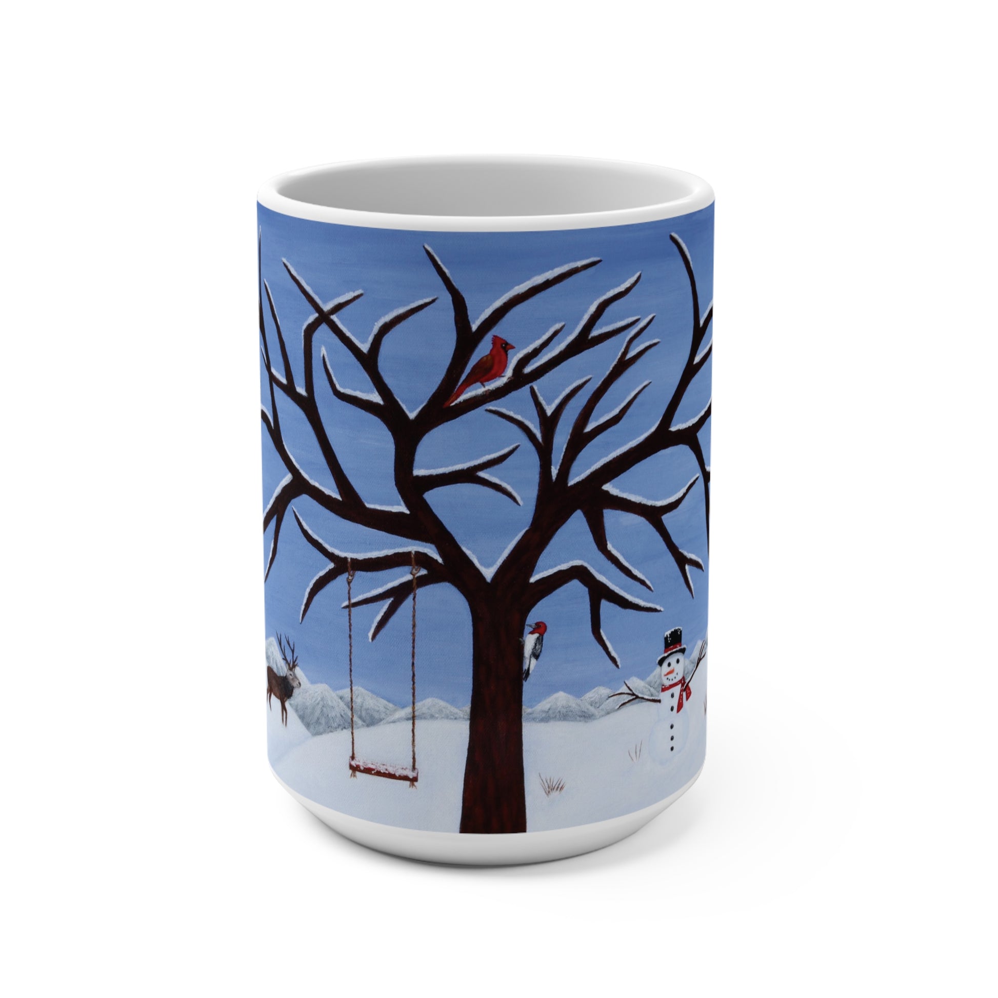 Pure Presence 15 oz winter wildlife art mug by Roberta Pacino