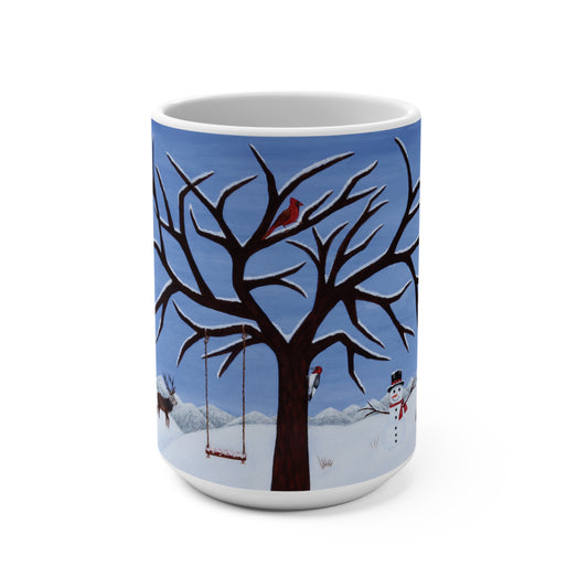 Pure Presence 15 oz winter wildlife art mug by Roberta Pacino