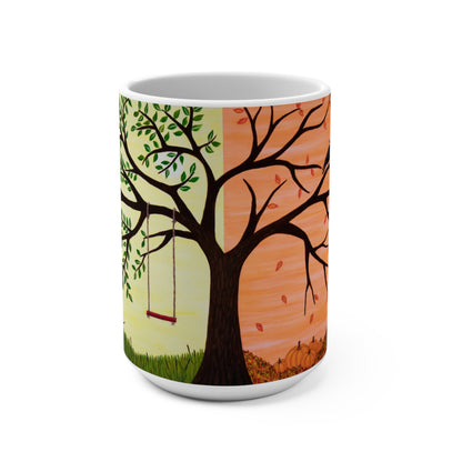 Tree of Life Mug 15 oz,  Ceramic Mug, Vibrant Seasonal Design with Southwestern Colors, Original Art by Roberta Pacino