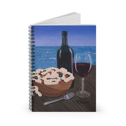 Coastal Art Spiral Notebook – Al Fresco at the Pier by Roberta Pacino