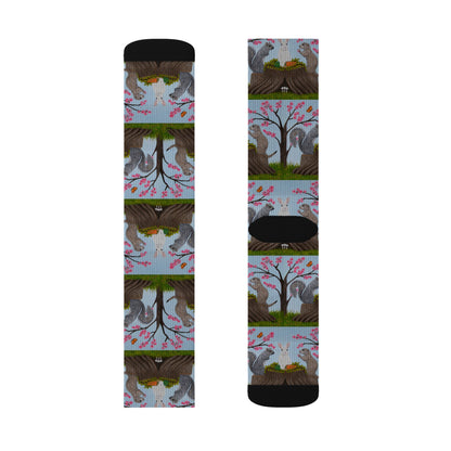 Garden Gathering – Unisex Socks, 3 Sizes, Original Art by Roberta Pacino