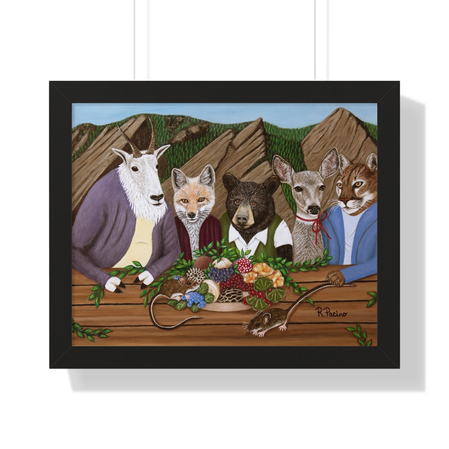 Mountain Wildlife Framed Print – Mountain Meal by Roberta Pacino