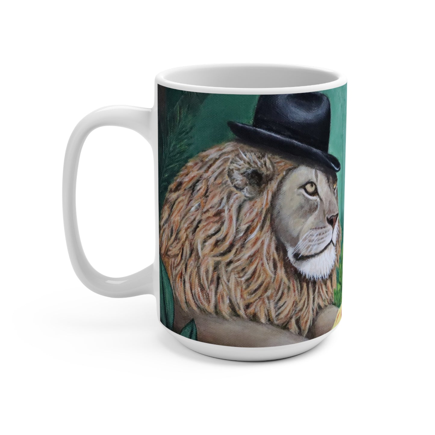 Mobster Noir Coffee Mug – 15oz Jungle Kingpin Art, The Sit-Down by Roberta Pacino