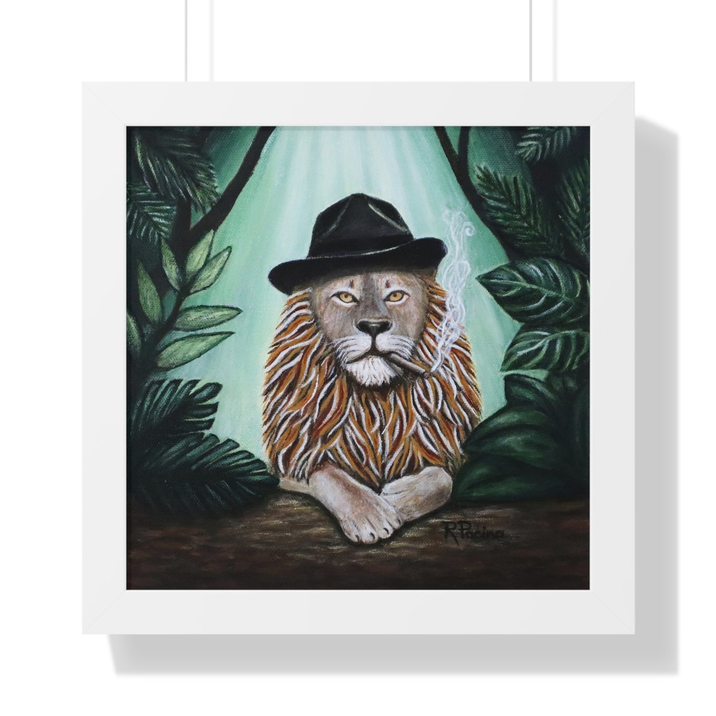 Lion Mobster Noir Framed Print – Don Leone by Roberta Pacino