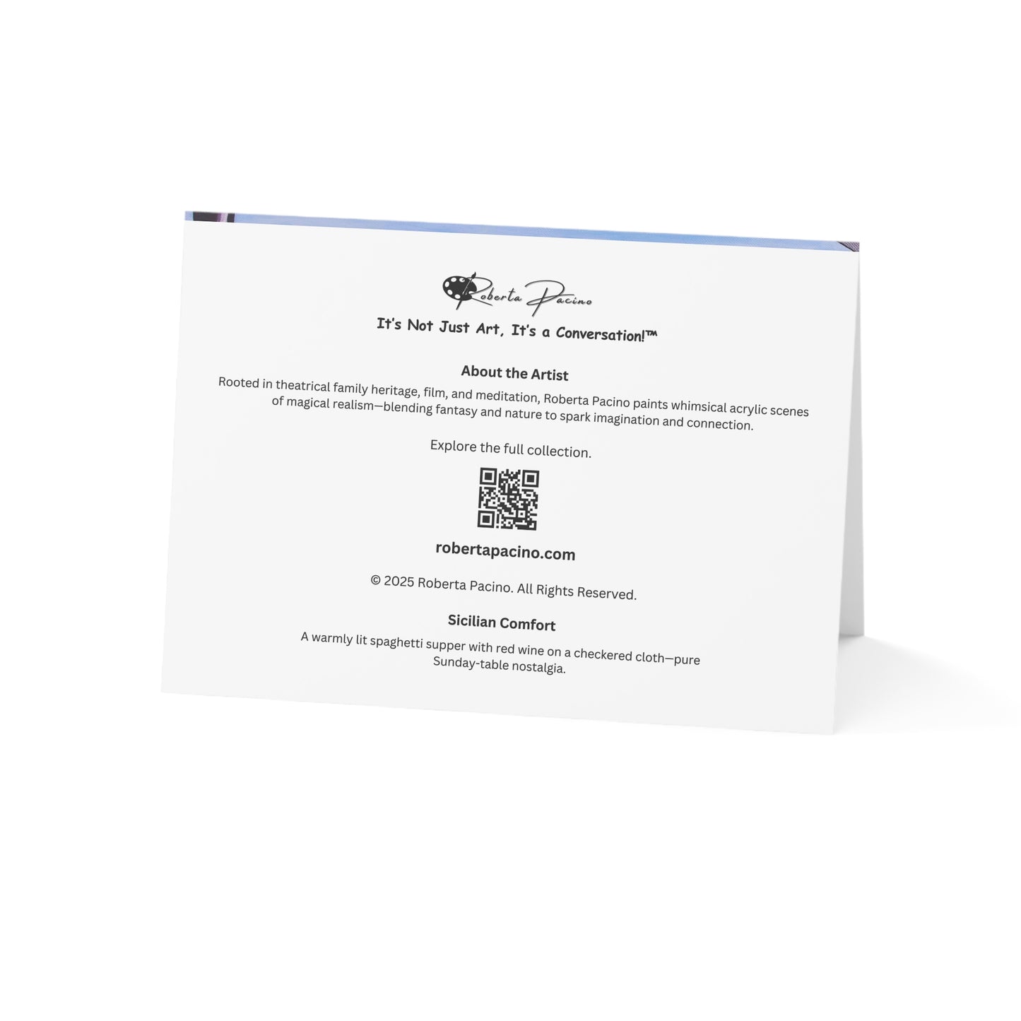 Sicilian Comfort – 7x5 Greeting Card, Single or 10-Pack, Original Art by Roberta Pacino