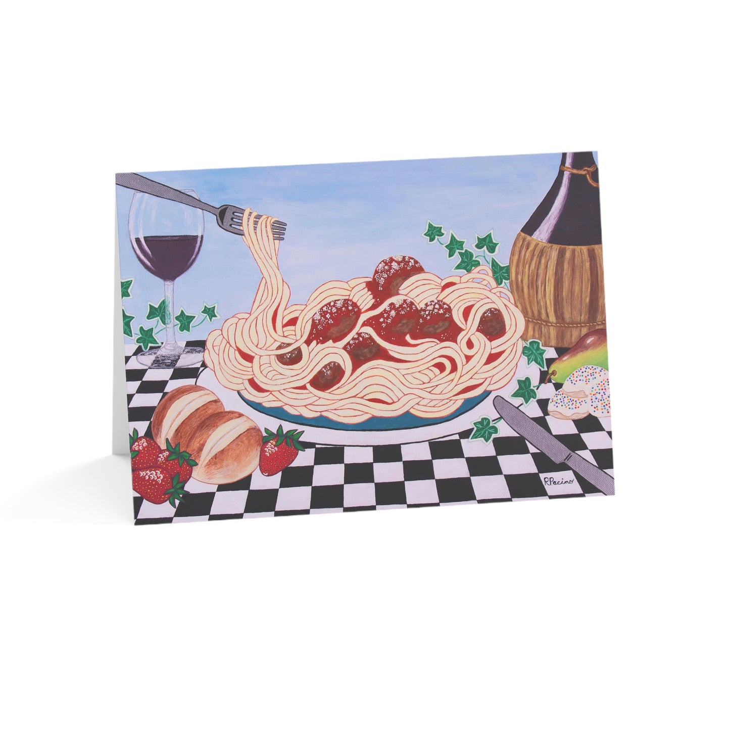 Sicilian Comfort – 7x5 Greeting Card, Single or 10-Pack, Original Art by Roberta Pacino