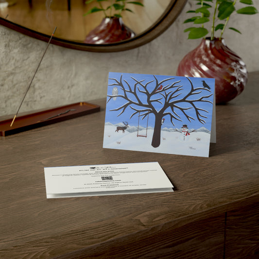 Pure Presence 5×7 greeting card — Winter Landscape, coated front, horizontal.