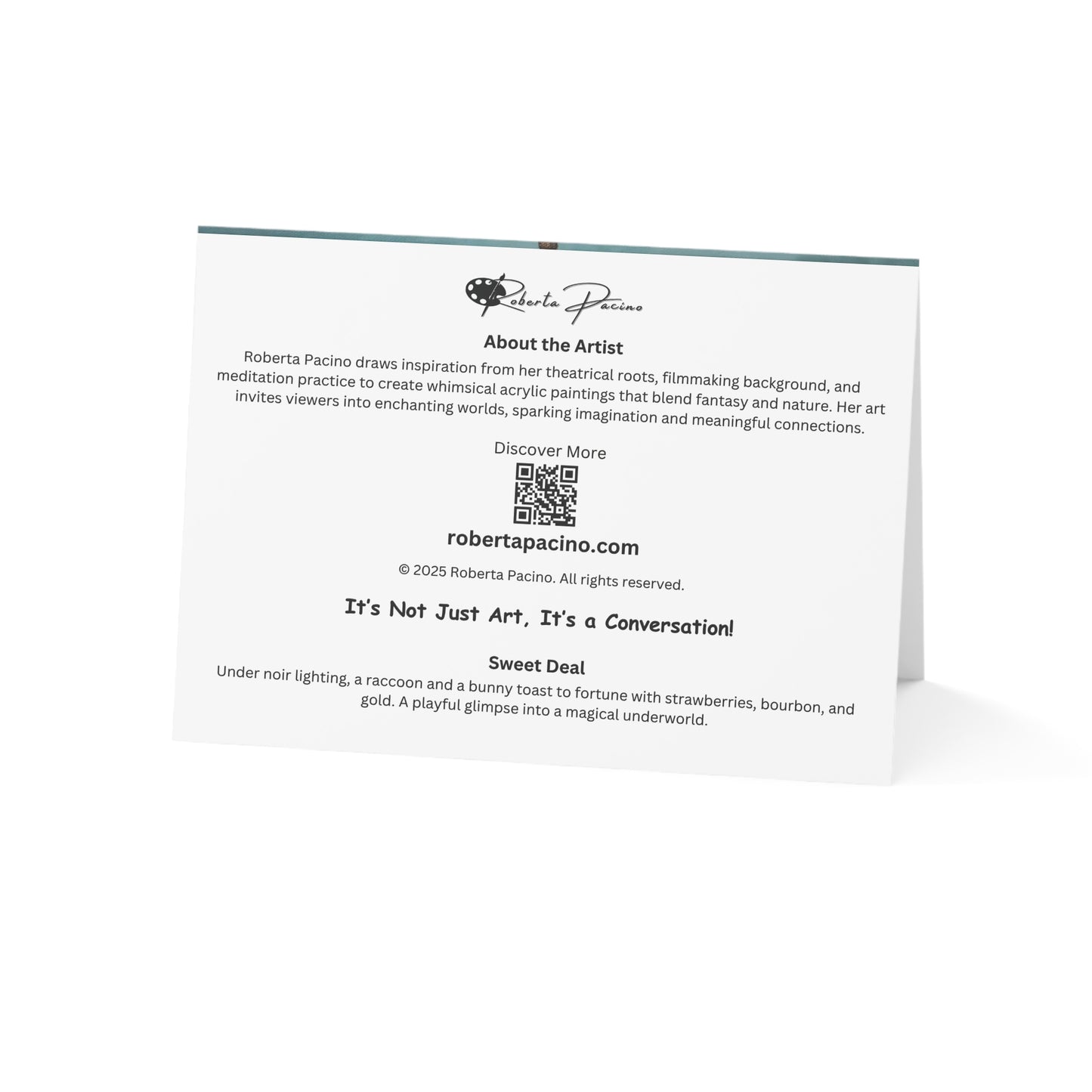 Whimsical Animal Greeting Card – 7x5 with Envelope, Sweet Deal by Roberta Pacino