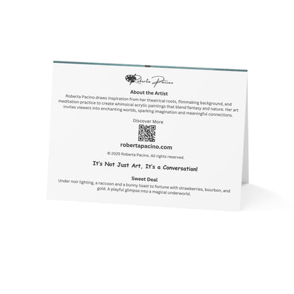 Whimsical Animal Greeting Card – 7x5 with Envelope, Sweet Deal by Roberta Pacino