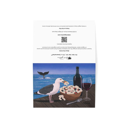 Pasta on the Pier – 7x5 Greeting Card, Single or 10-Pack, Original Art by Roberta Pacino