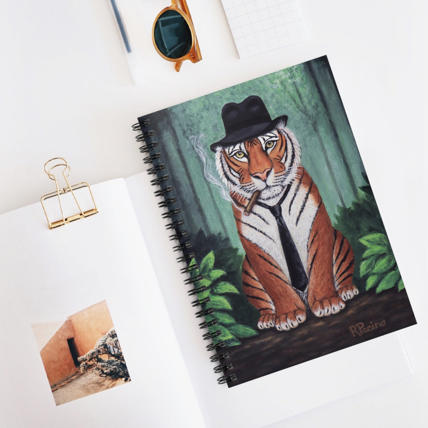 Whimsical Animal Spiral Notebook – Vito Stripes by Roberta Pacino