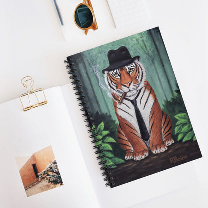 Whimsical Animal Spiral Notebook – Vito Stripes by Roberta Pacino
