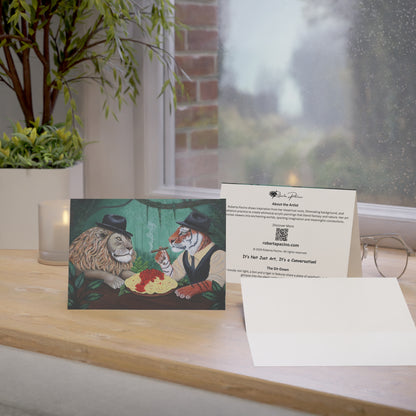 Gangster Animal Greeting Card, 7x5 with Envelope, The Sit-Down, Original Art by Roberta Pacino