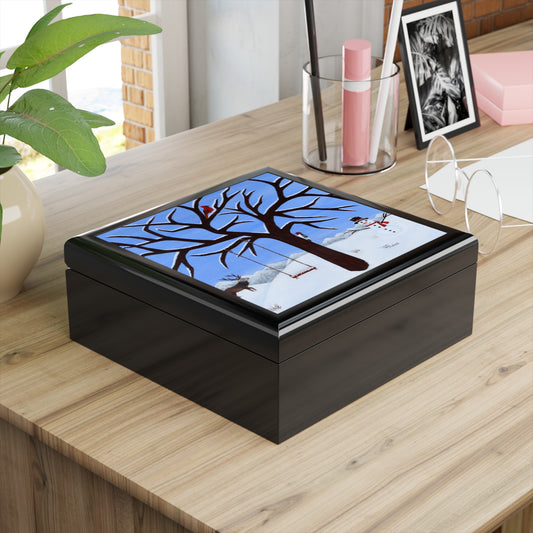 Pure Presence Jewelry Box – Winter Wildlife Art by Roberta Pacino