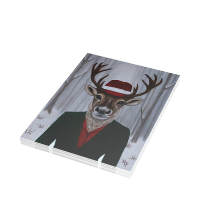Roxy Reindeer’s Winter Crown – 5×7 Holiday Greeting Card, Blank Inside, Original Art by Roberta Pacino