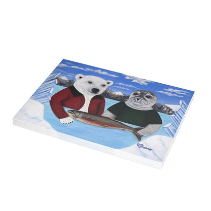 Arctic Appetite – 7x5 Greeting Card, Single or 10-Pack, Original Art by Roberta Pacino
