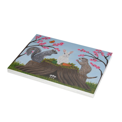 Garden Gathering – 7x5 Greeting Card, Single or 10-Pack, Original Art by Roberta Pacino