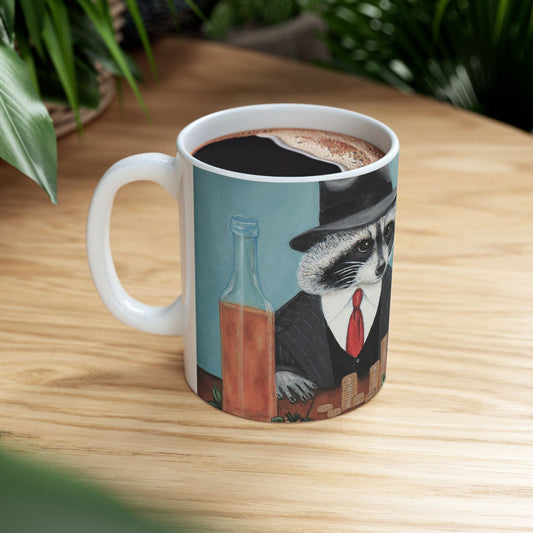 Sweet Deal Mug – 11 oz Ceramic, Whimsical Gangster Art by Roberta Pacino