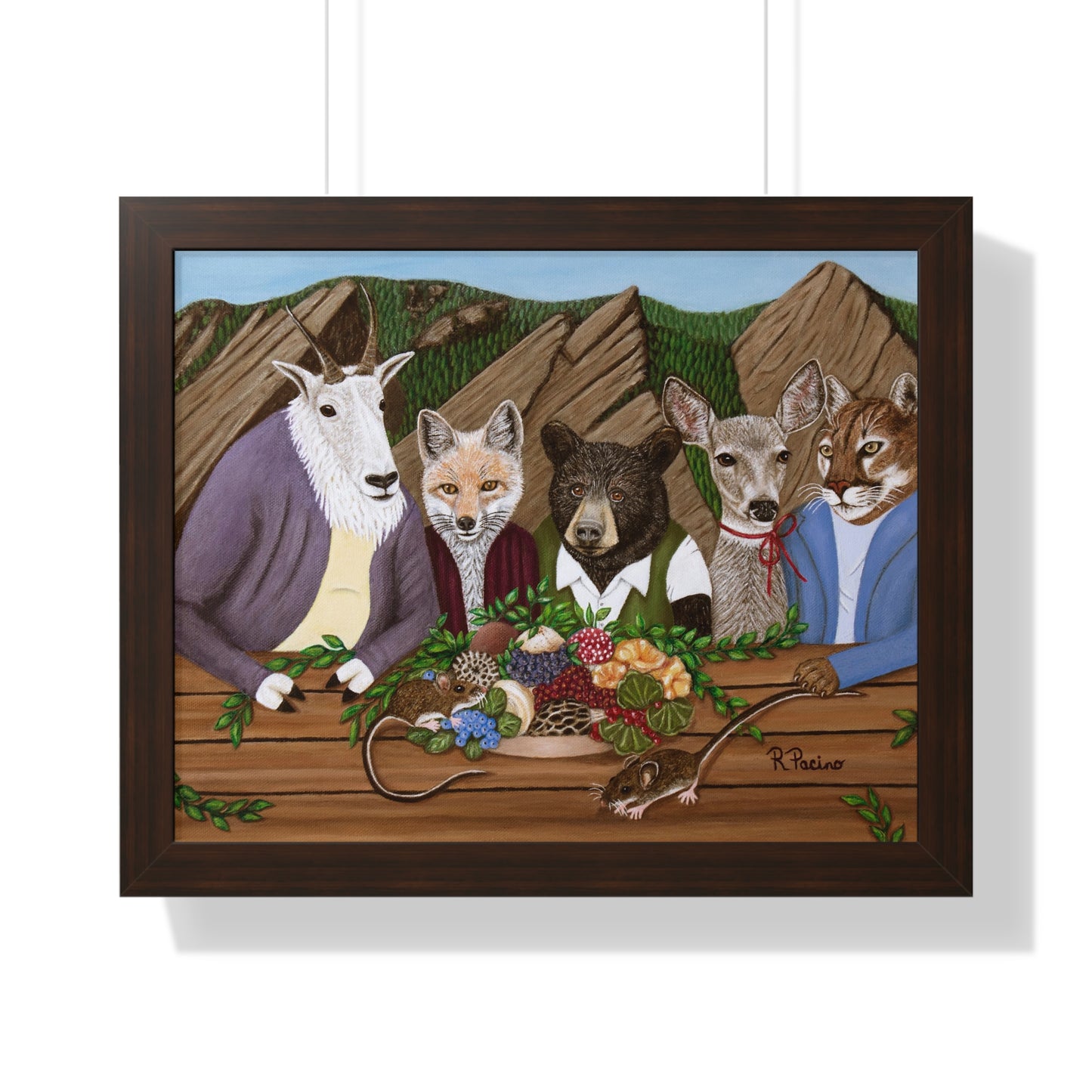 Mountain Wildlife Framed Print – Mountain Meal by Roberta Pacino