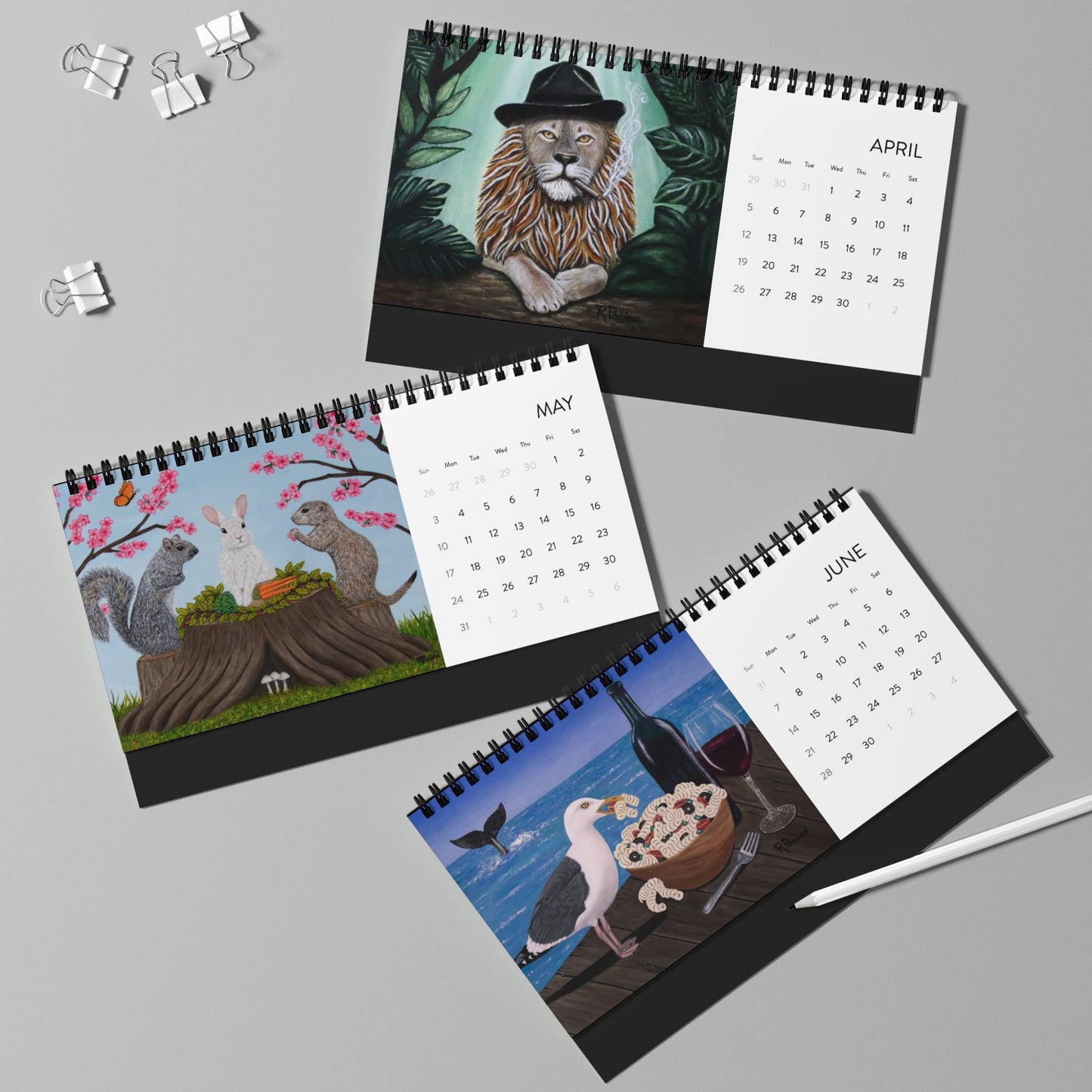 2026 Desk Calendar – Seasonal Art by Roberta Pacino