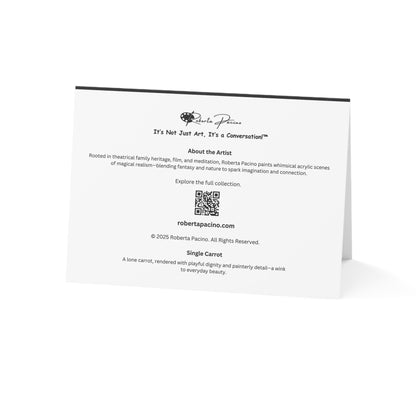 Single Carrot – 7x5 Greeting Card, Single or 10-Pack, Original Art by Roberta Pacino