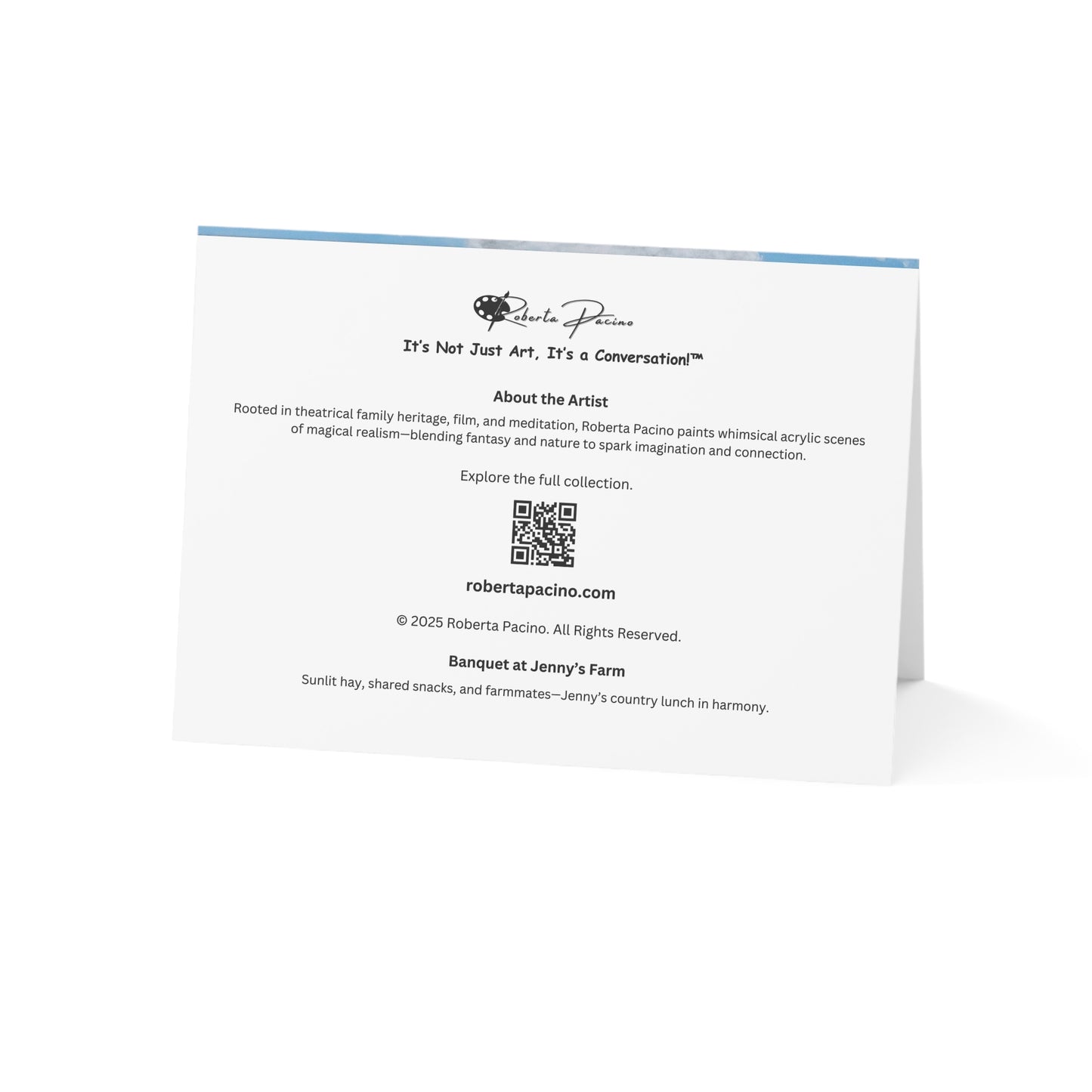 Banquet at Jenny’s Farm – 7x5 Greeting Card, Single or 10-Pack, Original Art by Roberta Pacino