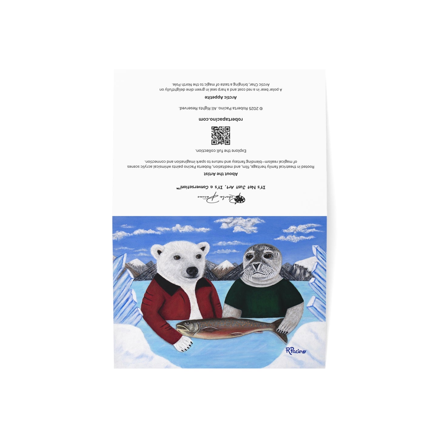Arctic Appetite – 7x5 Greeting Card, Single or 10-Pack, Original Art by Roberta Pacino
