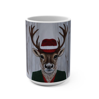 Roxy Reindeer 15 oz holiday art mug by Roberta Pacino