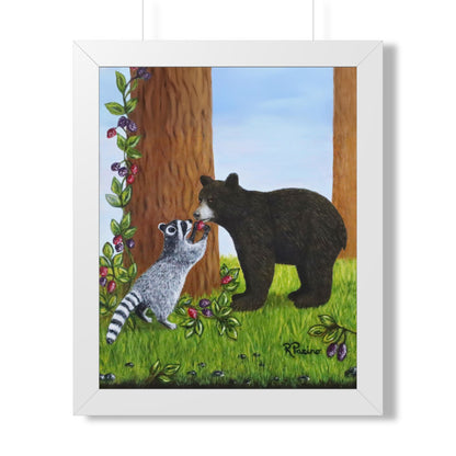 Forest Friends – 16x20 Framed Woodland Animal Art by Roberta Pacino