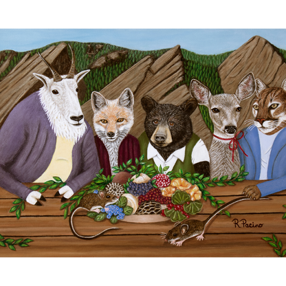 Mountain Meal – Whimsical Wildlife Dining, Print