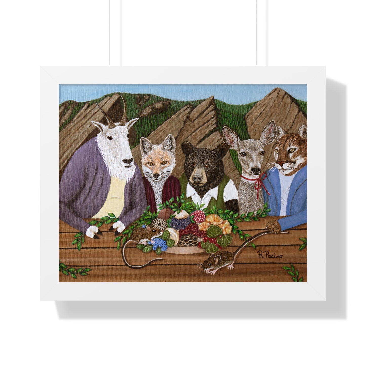 Mountain Wildlife Framed Print – Mountain Meal by Roberta Pacino