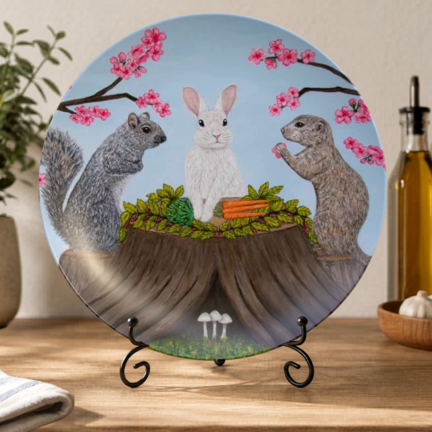 Garden Gathering – Dinner Plate, Original Art by Roberta Pacino